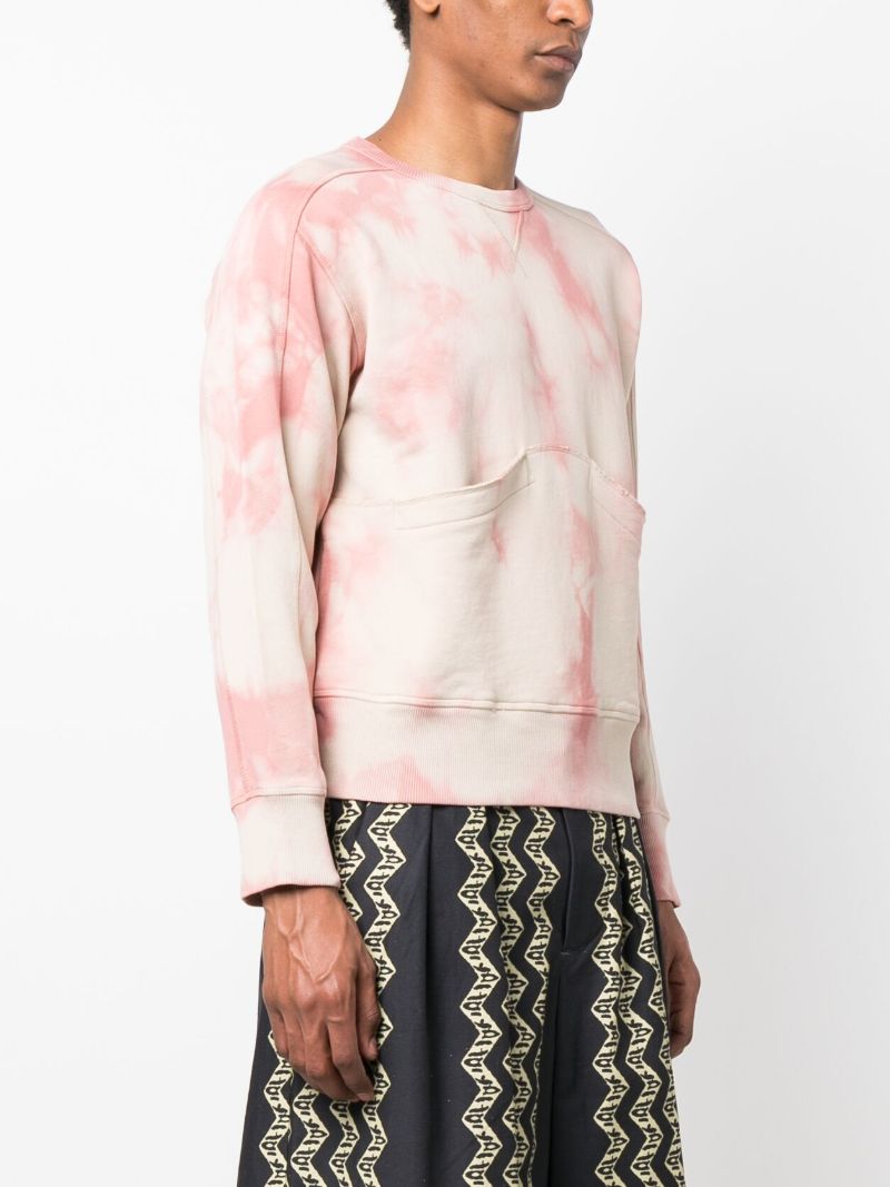 Pink Tie-dye Print Cotton Sweatshirt