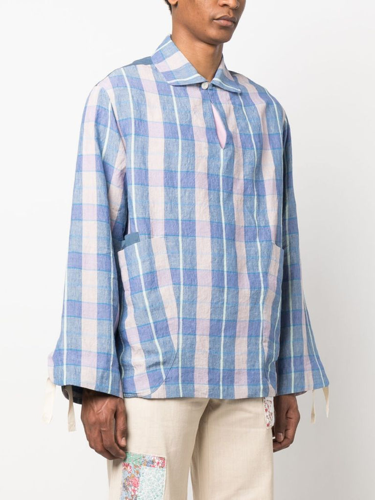 Blue Check Pattern Shirt