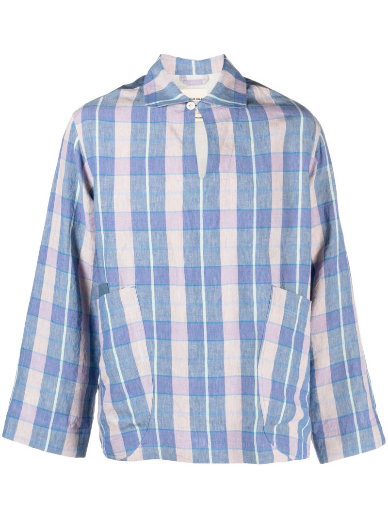 Blue Check Pattern Shirt