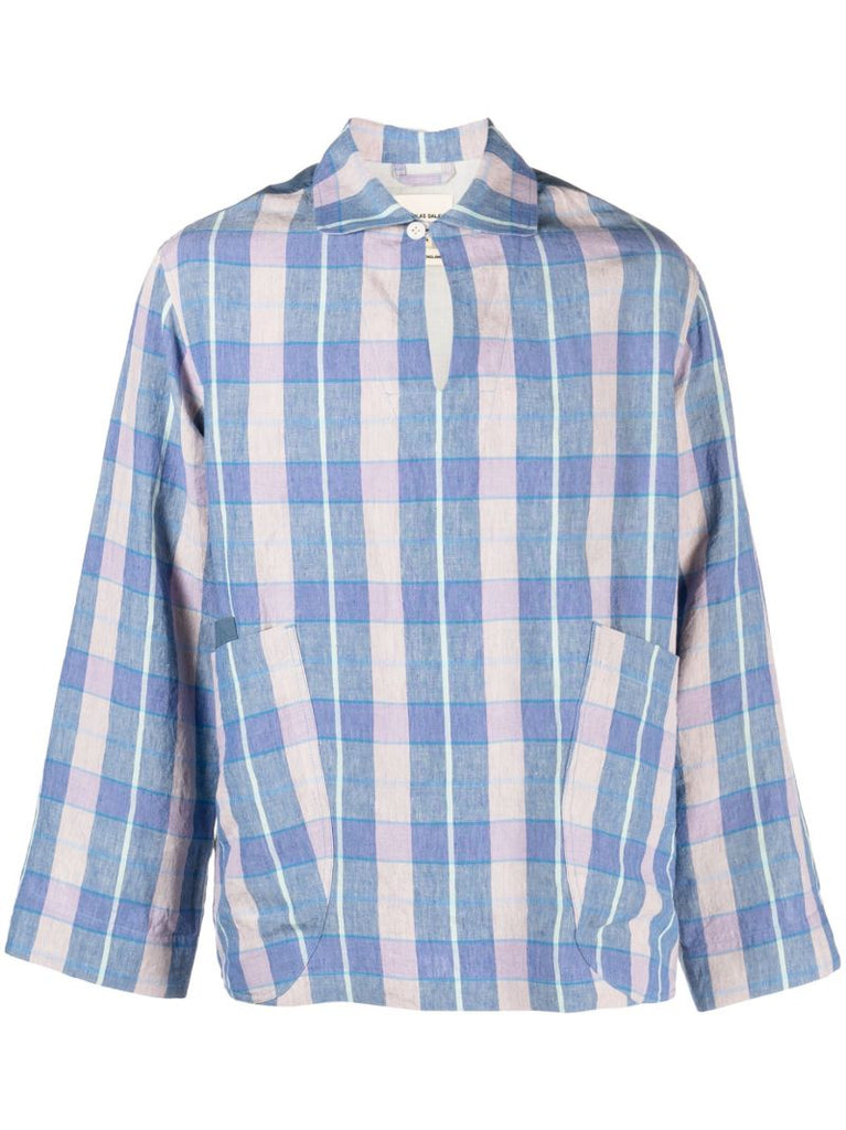 Blue Check Pattern Shirt