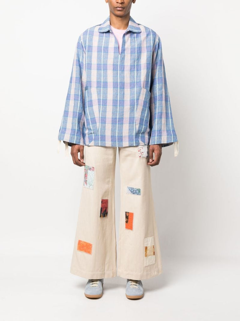 Blue Check Pattern Shirt