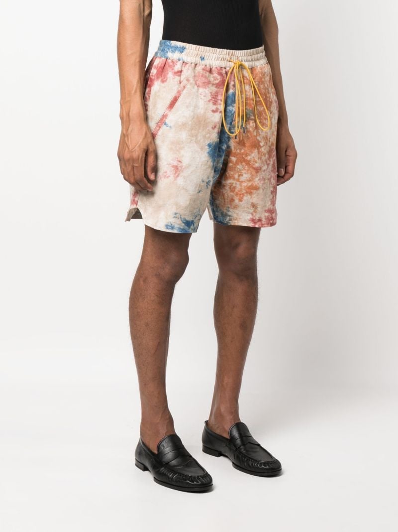Orange Tie-dye Linen Shorts