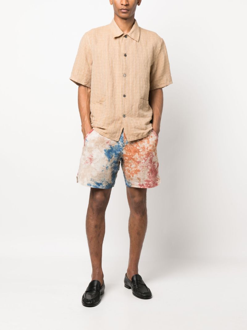 Orange Tie-dye Linen Shorts