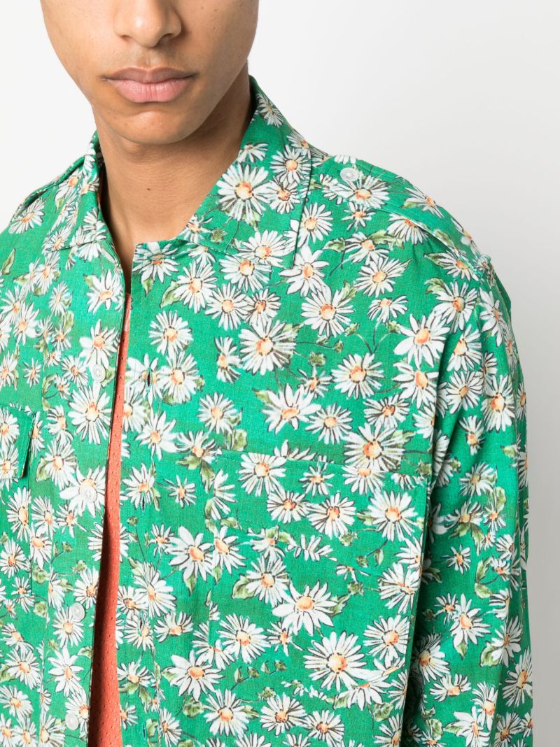 Green Castillon Daisy Print Shirt