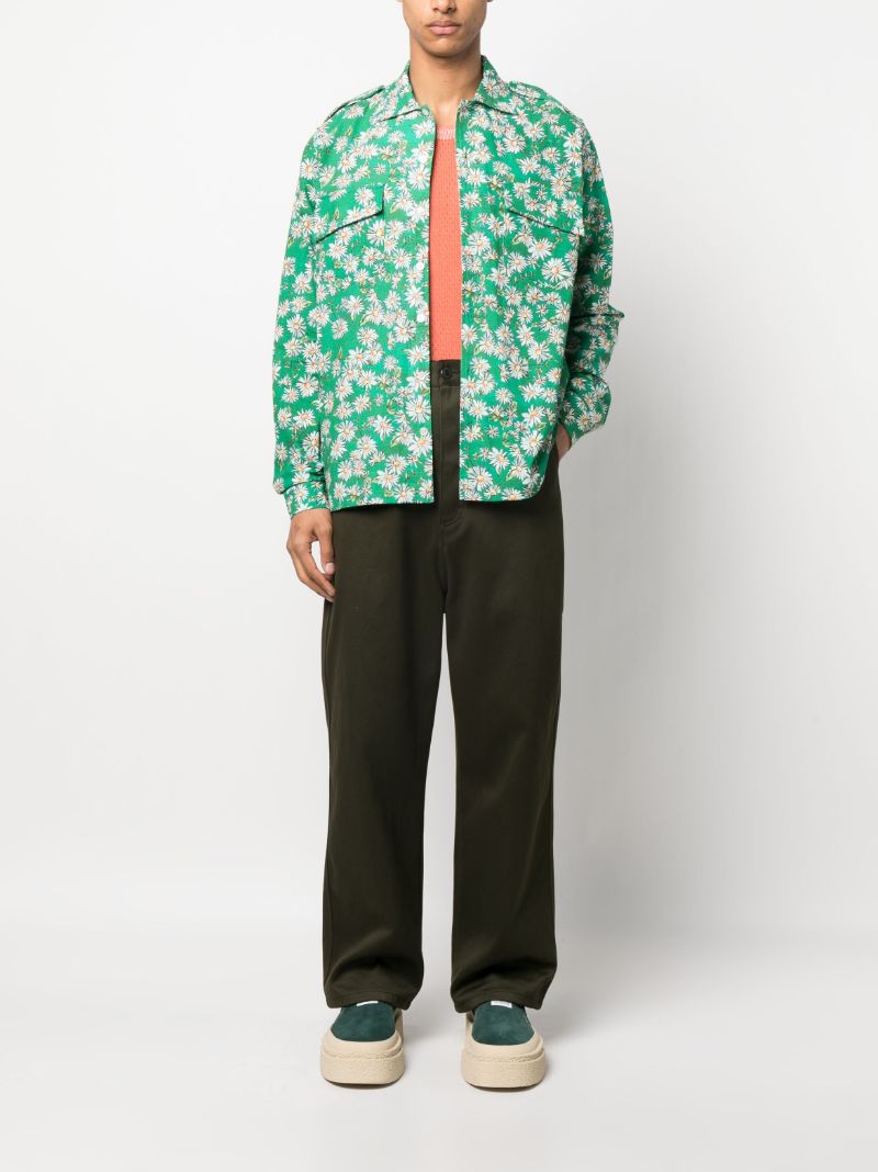 Green Castillon Daisy Print Shirt