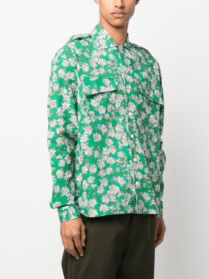Green Castillon Daisy Print Shirt