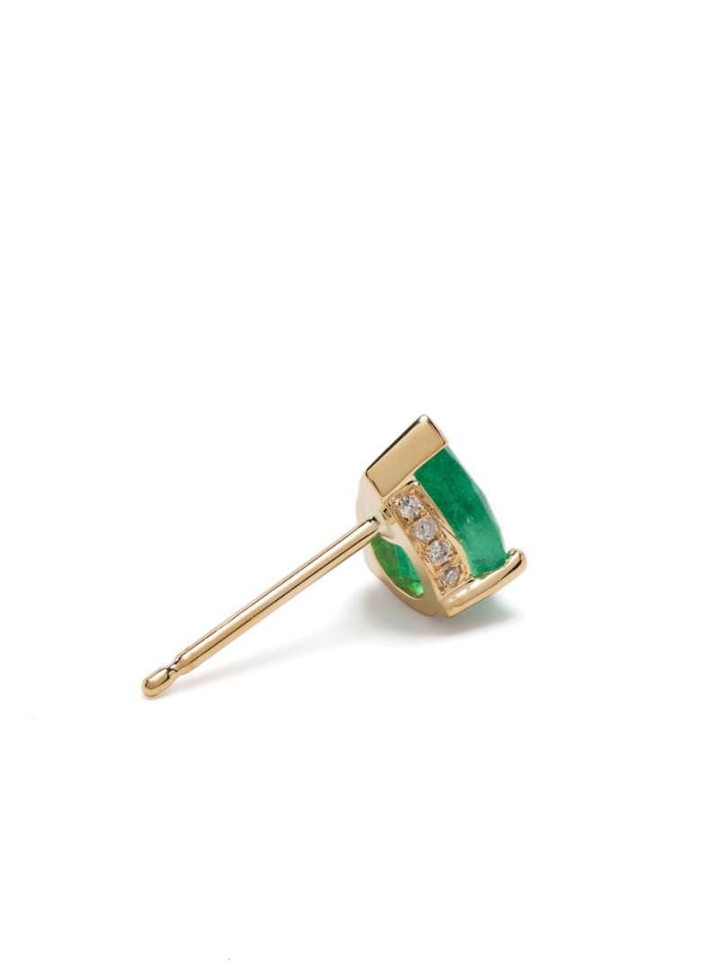 18k Yellow Gold Emerald Teardrop Earrings