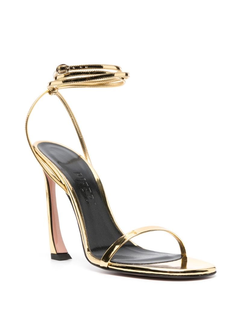 Gold-tone 122 Metallic Ankle Strap Sandals