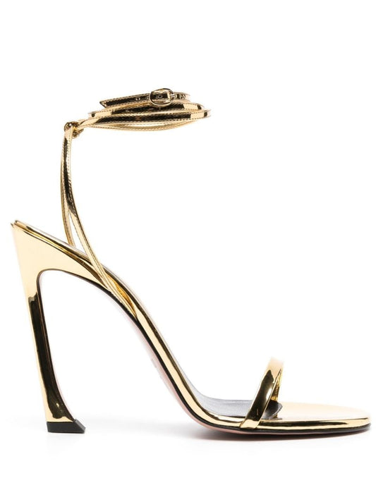 Gold-tone 122 Metallic Ankle Strap Sandals