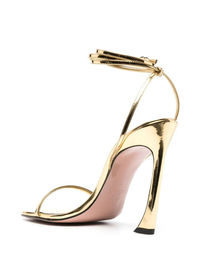 Gold-tone 122 Metallic Ankle Strap Sandals