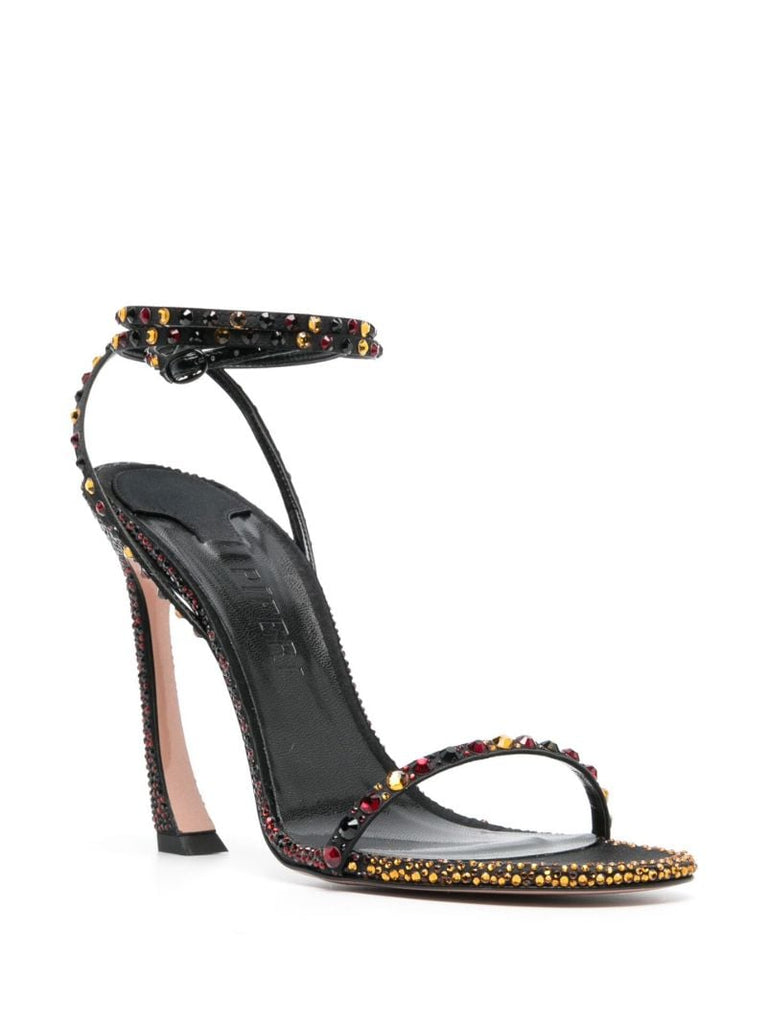 Black Fade 100 Crystal-embellished Leather Sandals