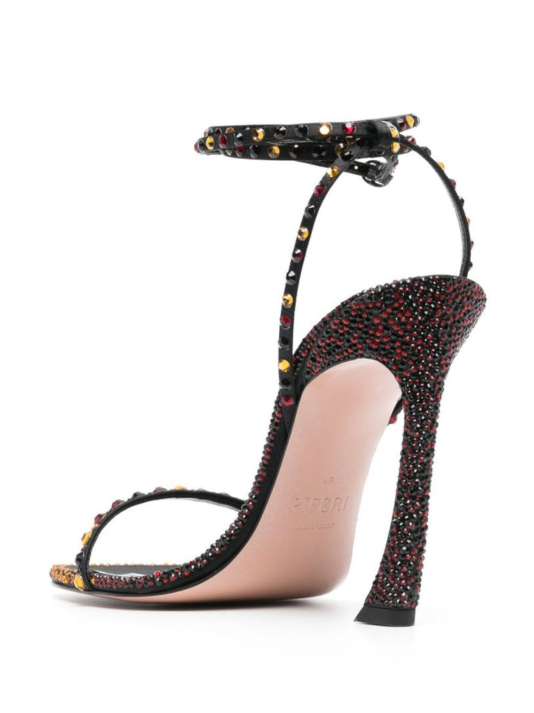 Black Fade 100 Crystal-embellished Leather Sandals