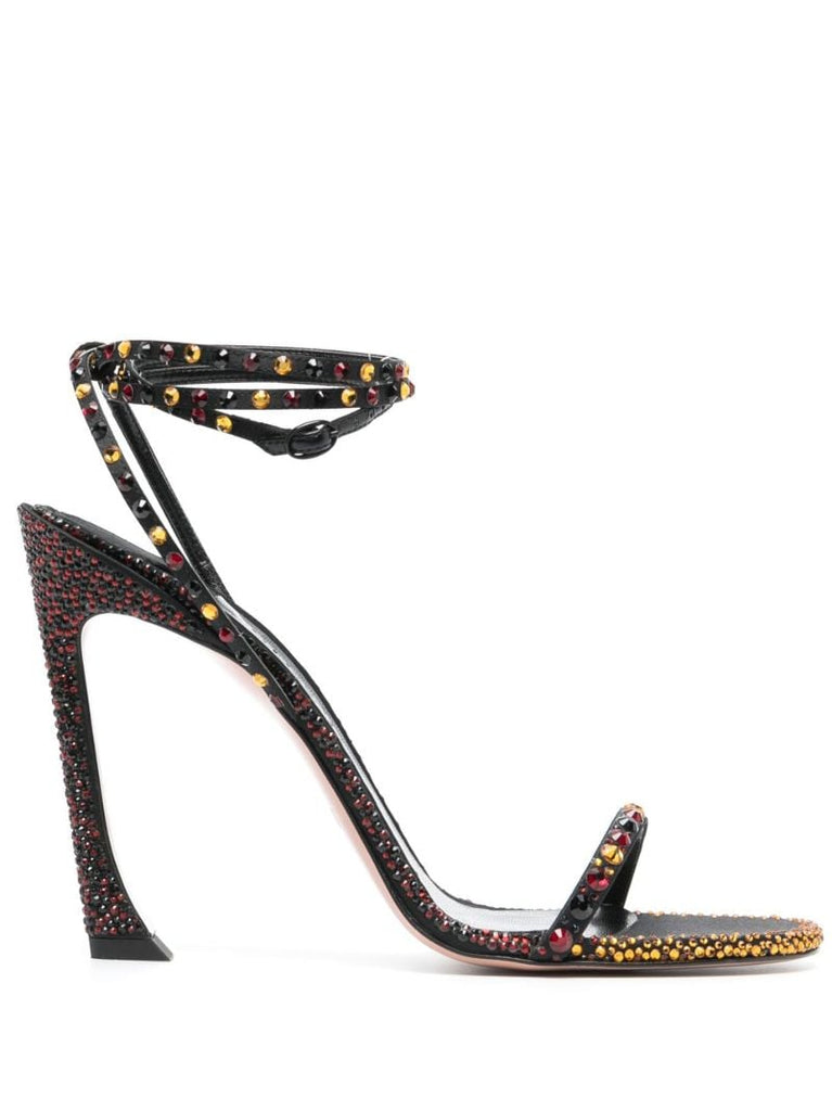 Black Fade 100 Crystal-embellished Leather Sandals