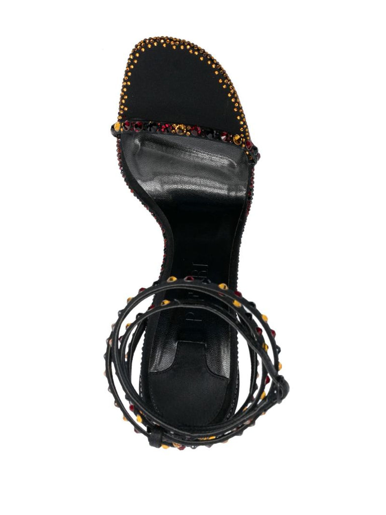 Black Fade 100 Crystal-embellished Leather Sandals