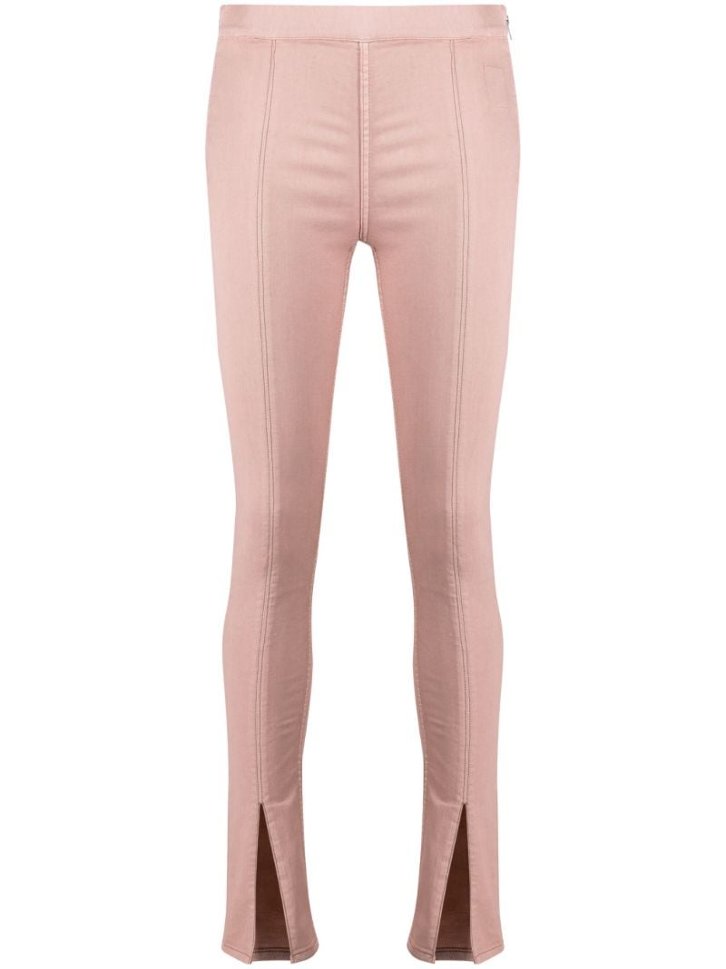 Pink Front-slit Cotton Leggings