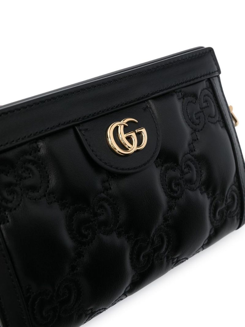 Black Gg MatelassÃ_x0083_Â© Leather Shoulder Bag