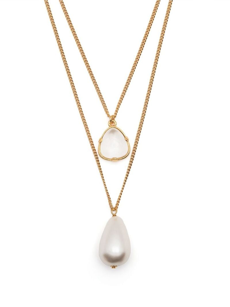 Gold-plated Layered Pearl Necklace