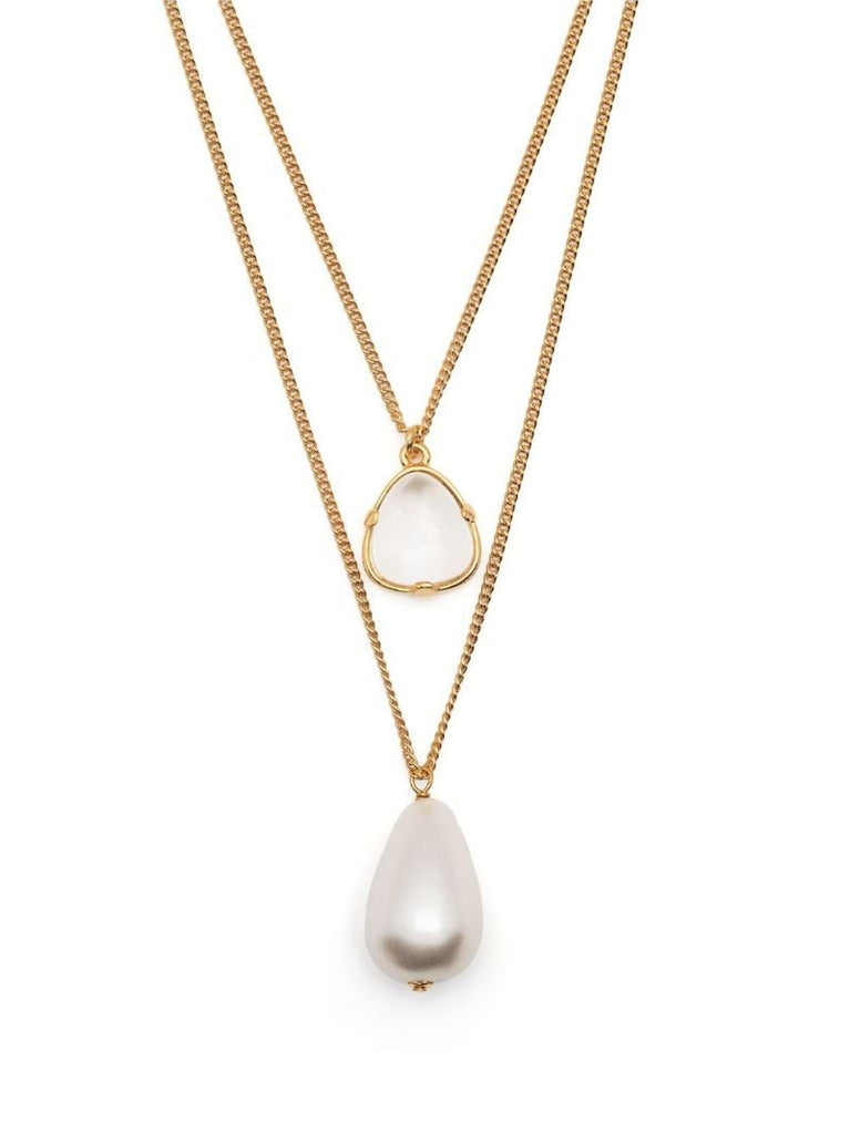 Gold-plated Layered Pearl Necklace