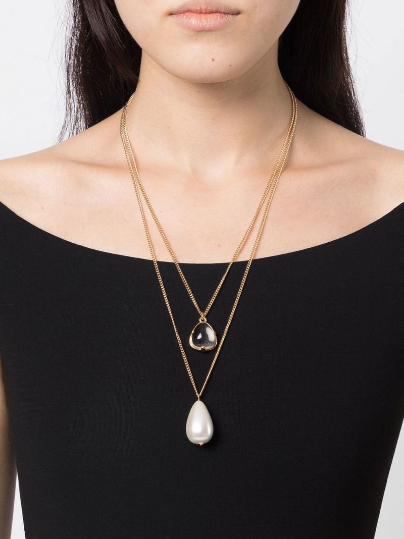 Gold-plated Layered Pearl Necklace
