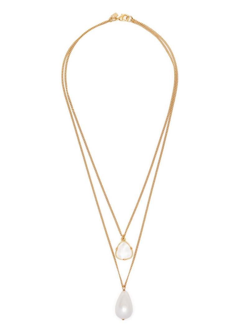 Gold-plated Layered Pearl Necklace