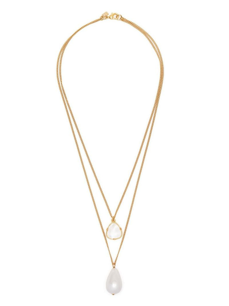 Gold-plated Layered Pearl Necklace