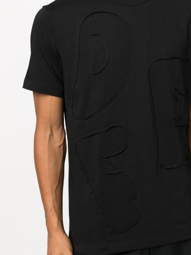 Black Logo AppliquÃ_x0083_Â© Cotton T-shirt