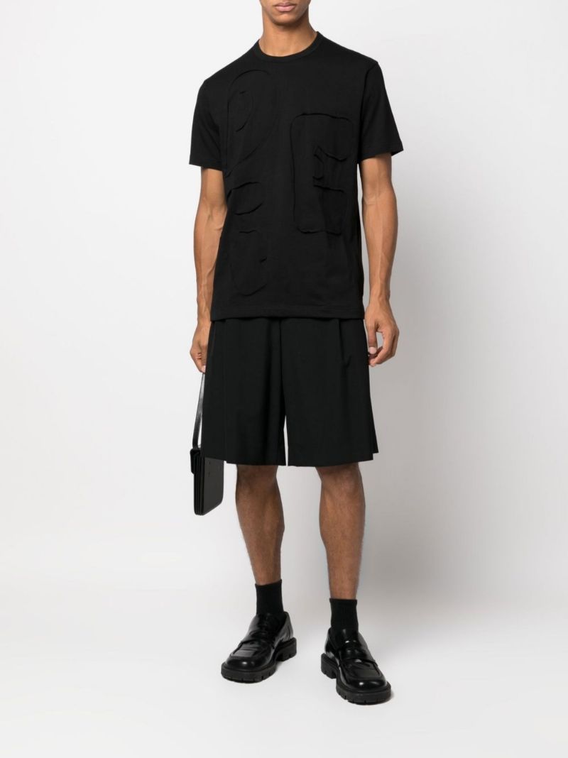 Black Logo AppliquÃ_x0083_Â© Cotton T-shirt
