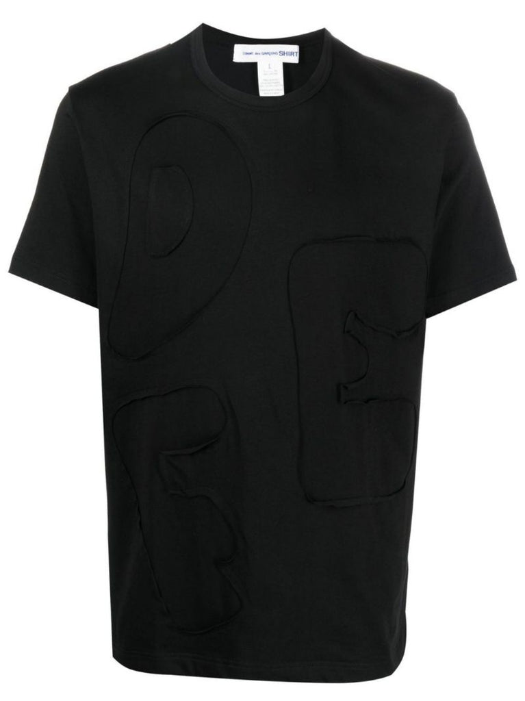 Black Logo AppliquÃ_x0083_Â© Cotton T-shirt