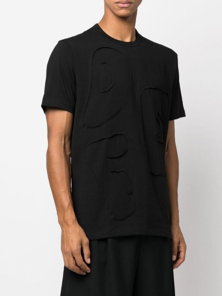 Black Logo AppliquÃ_x0083_Â© Cotton T-shirt