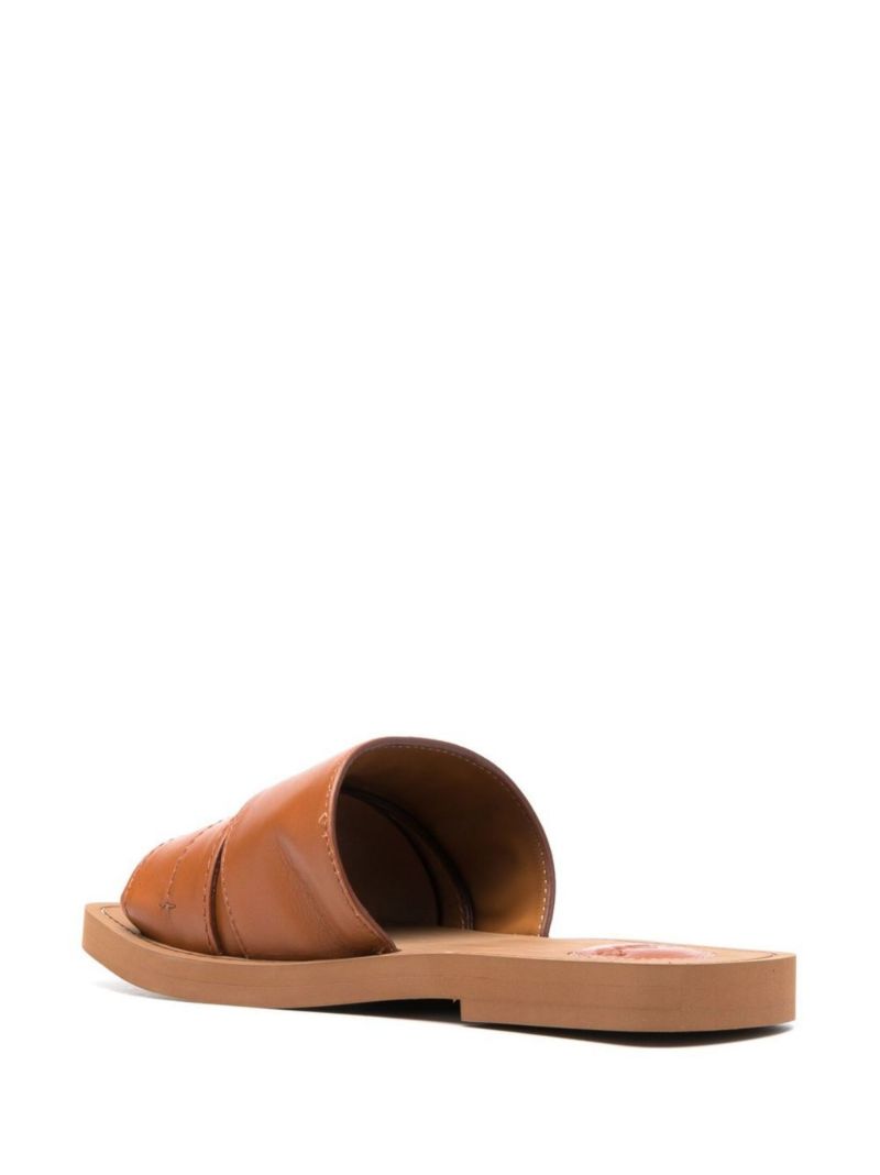 Brown Woody Leather Sandals