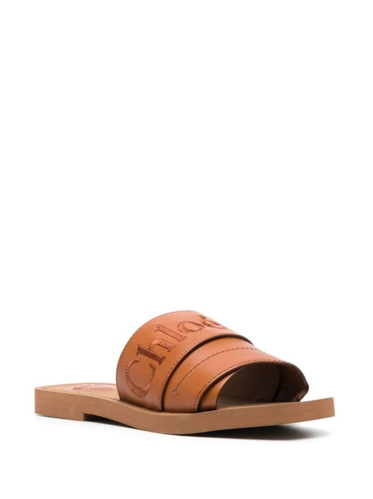 Brown Woody Leather Sandals