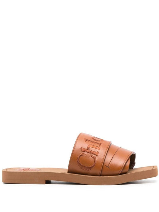 Brown Woody Leather Sandals