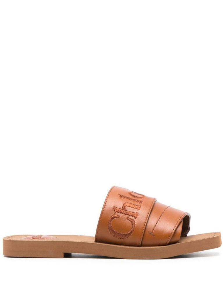 Brown Woody Leather Sandals