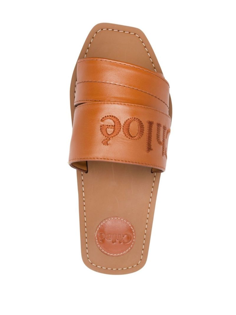 Brown Woody Leather Sandals