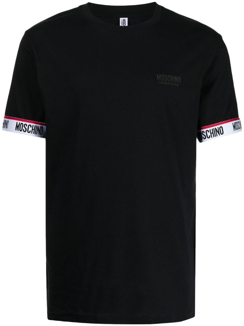 Black Logo Tape Cotton T-shirt