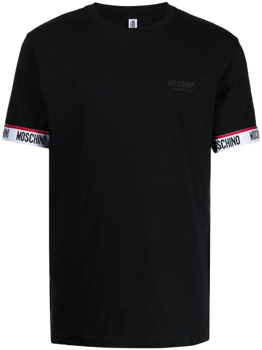 Black Logo Tape Cotton T-shirt