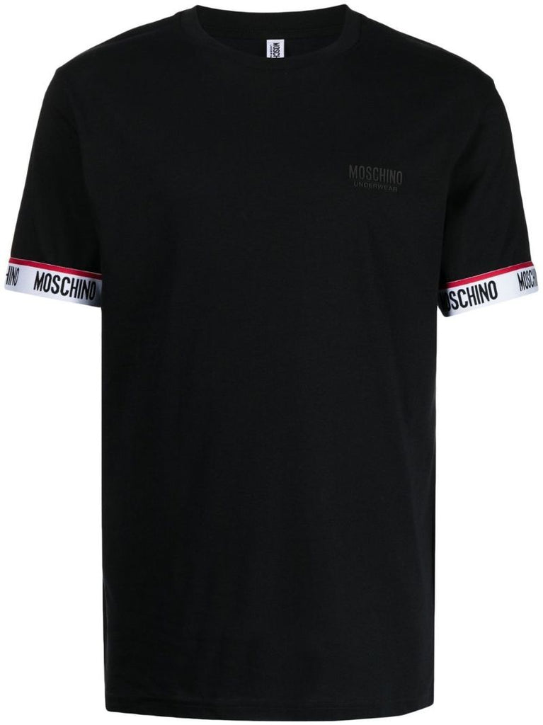 Black Logo Tape Cotton T-shirt