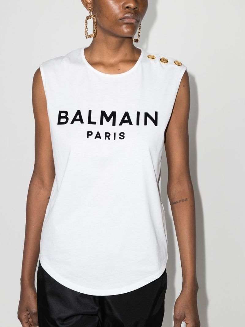 Three-button Logo Cotton Vest