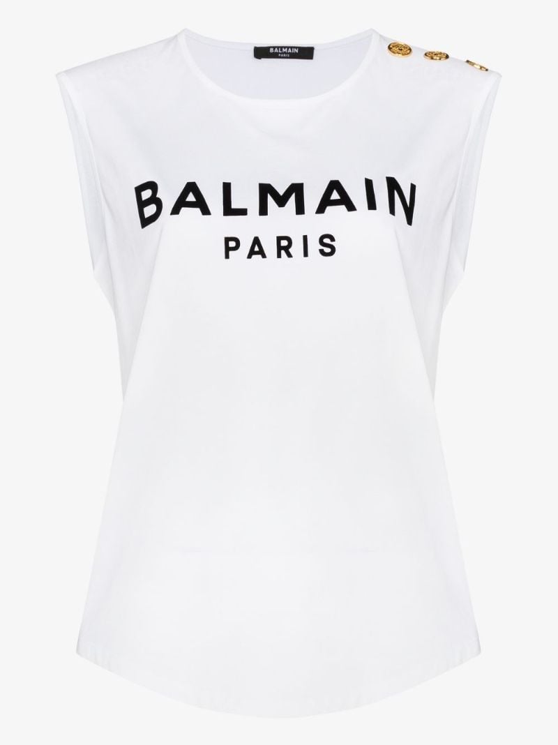 Three-button Logo Cotton Vest
