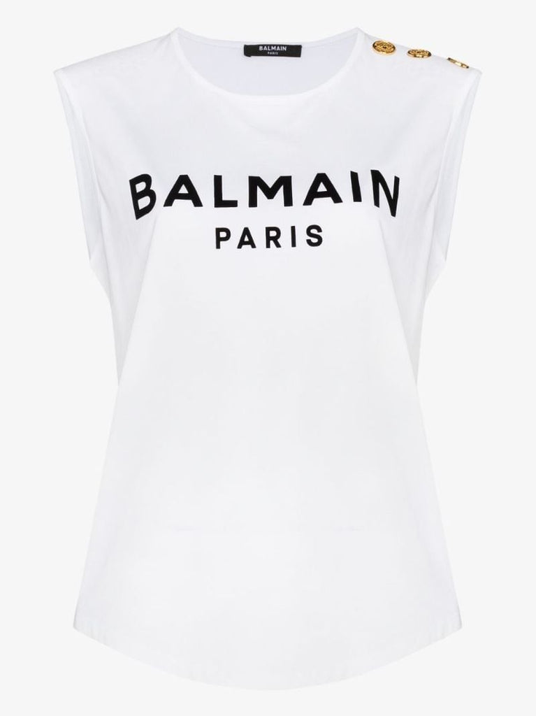 Three-button Logo Cotton Vest