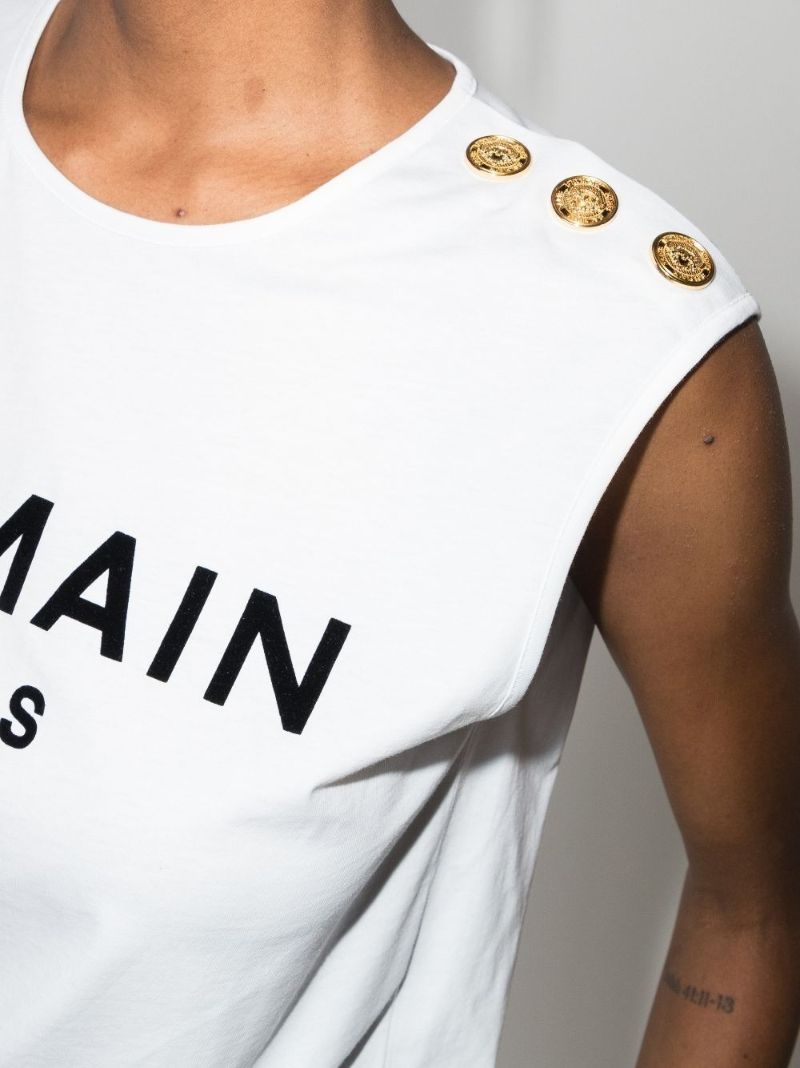 Three-button Logo Cotton Vest