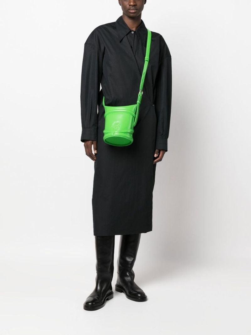 Green the Curve Leather Bucket Bag
