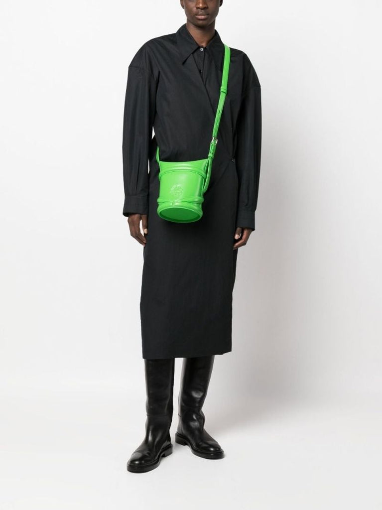 Green the Curve Leather Bucket Bag