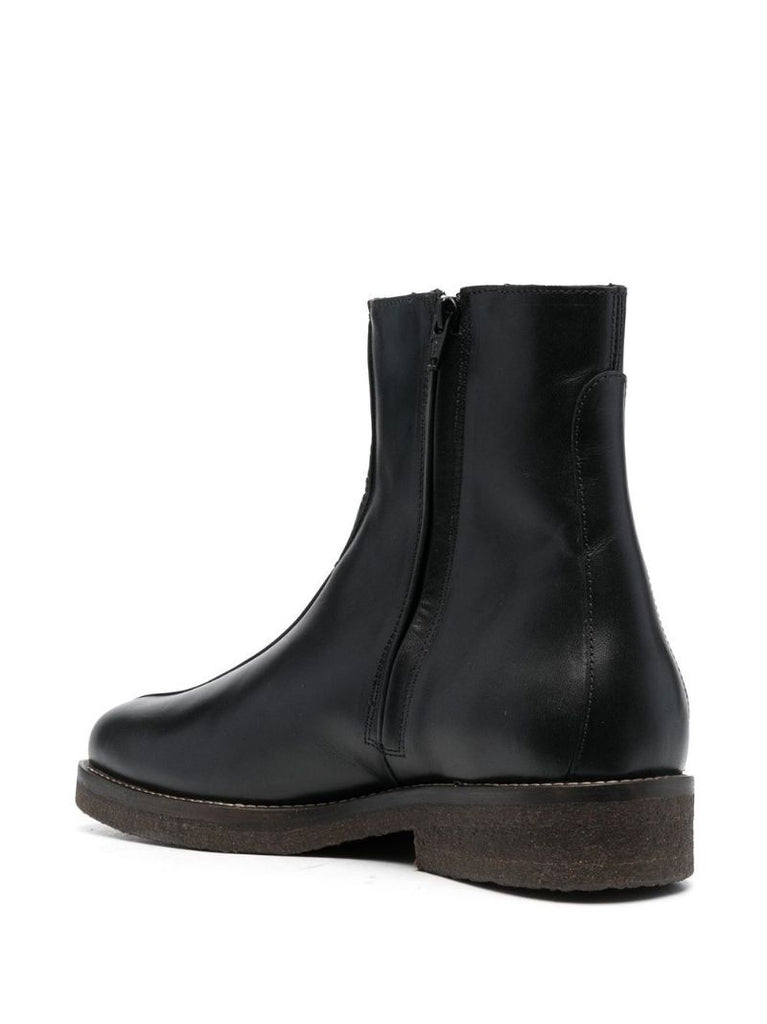 Black Leather Ankle Boots