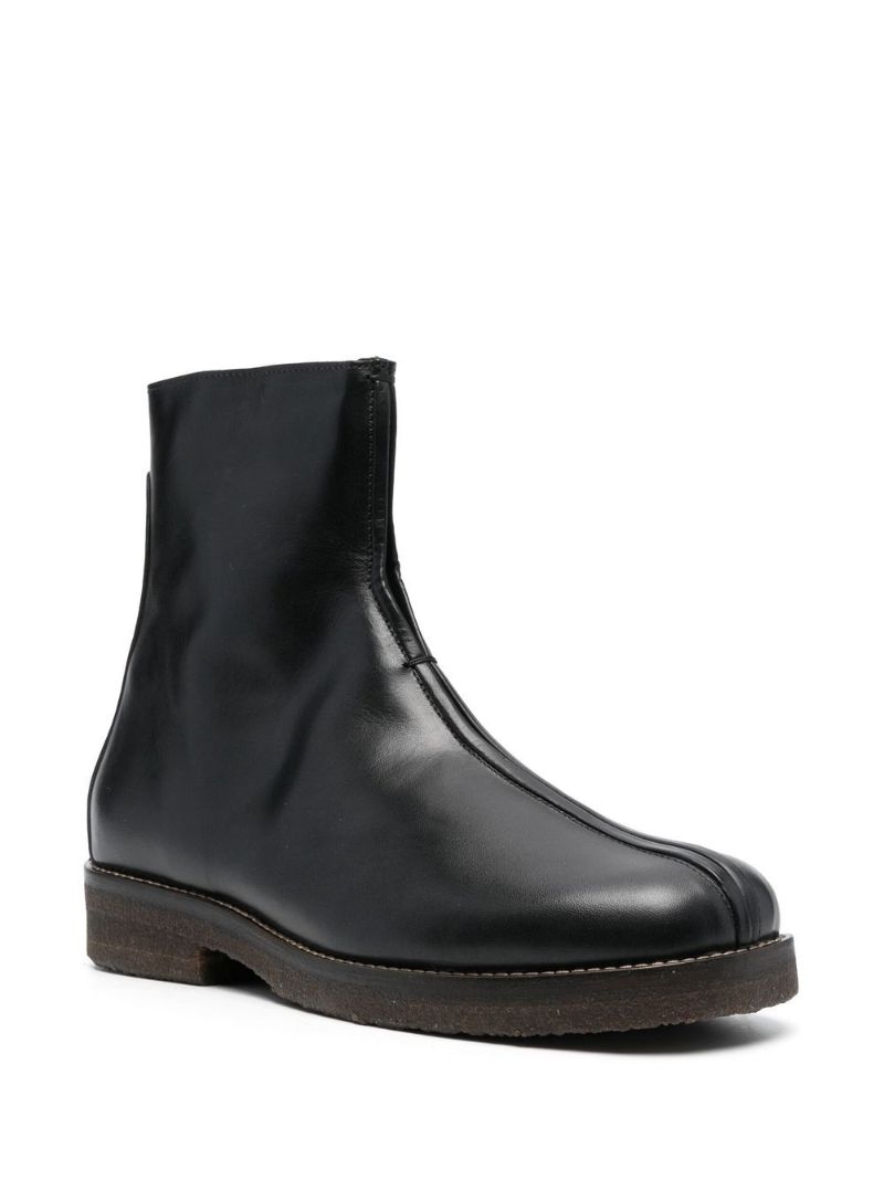 Black Leather Ankle Boots