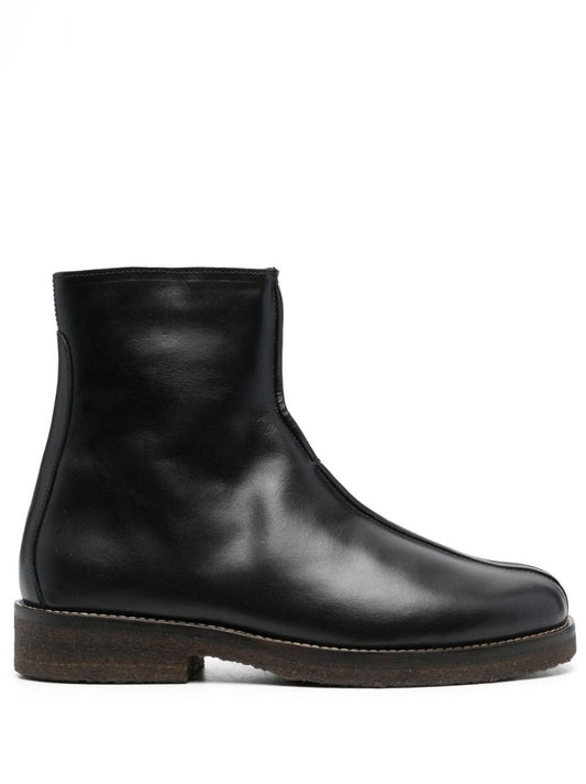 Black Leather Ankle Boots