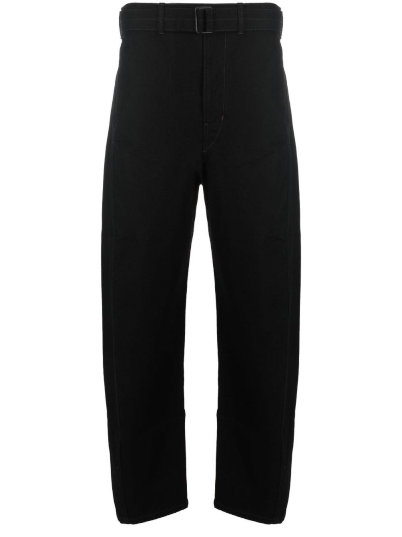 Black Belted Straight Leg Trousers