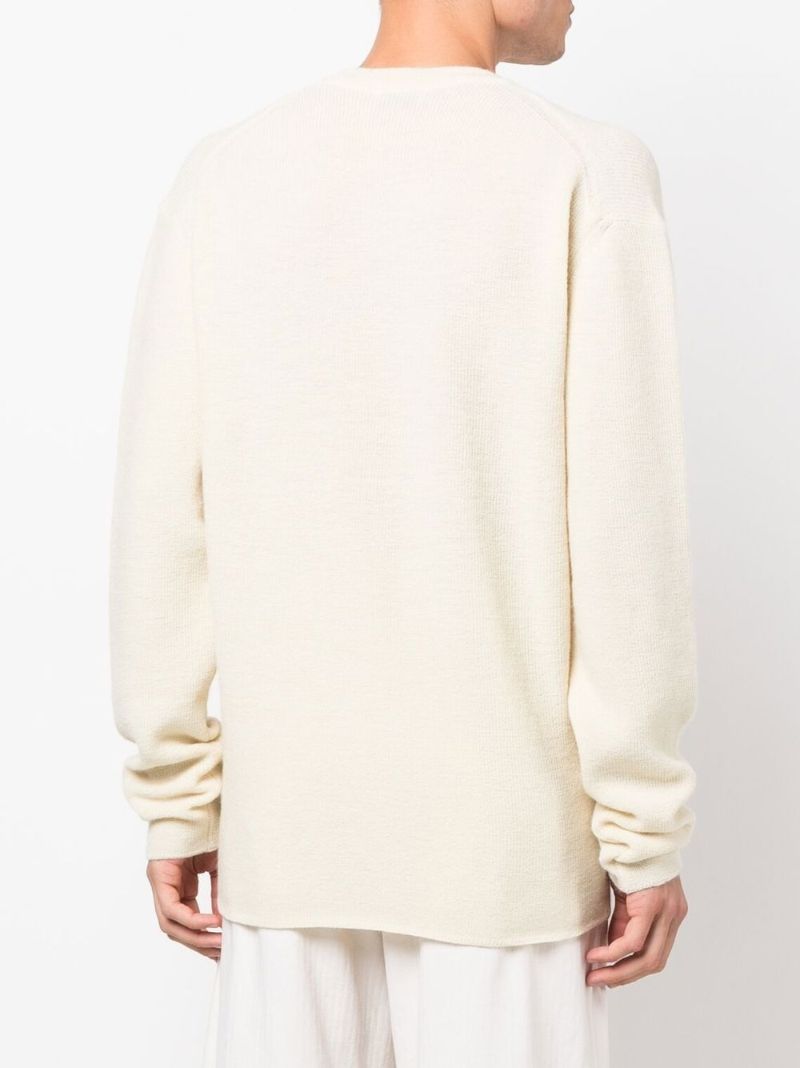 Neutral V-neck Wool Sweater