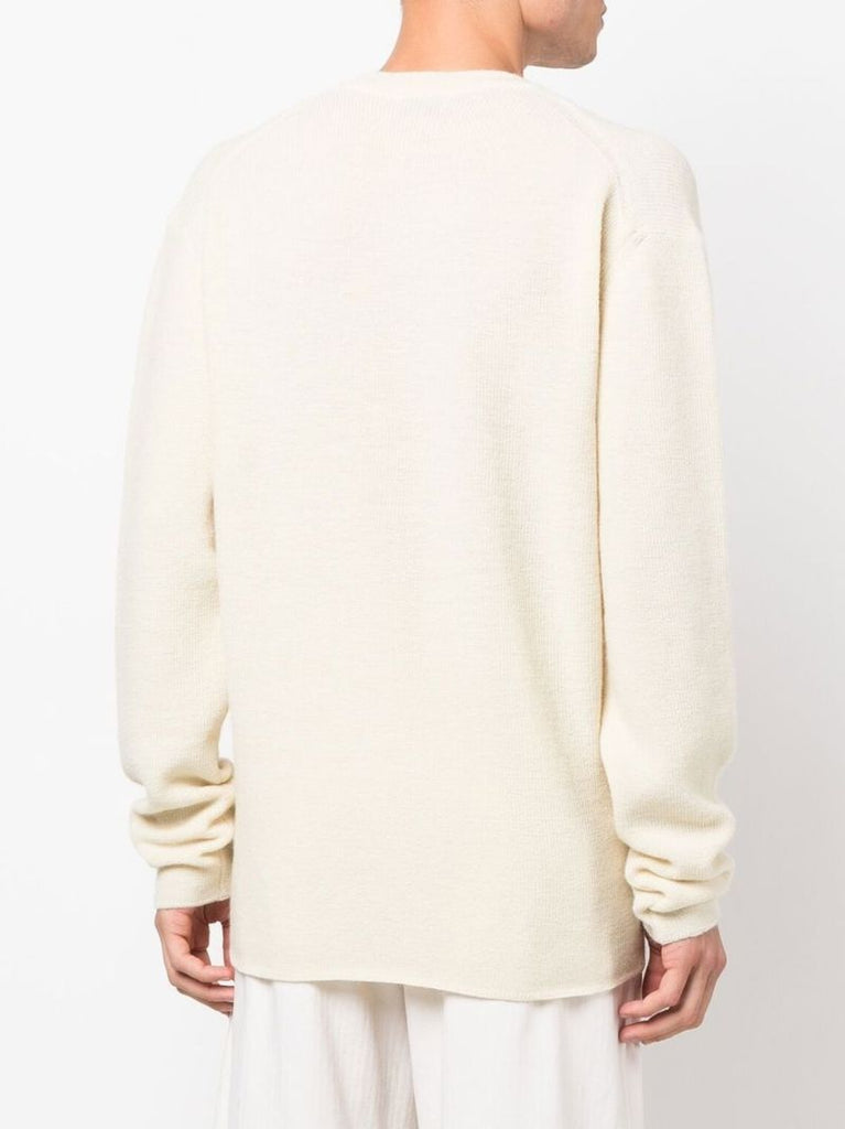 Neutral V-neck Wool Sweater
