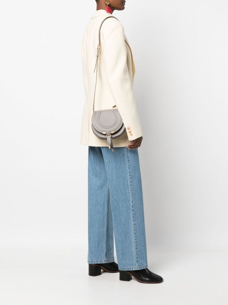 Grey Marcie Small Leather Cross Body Bag